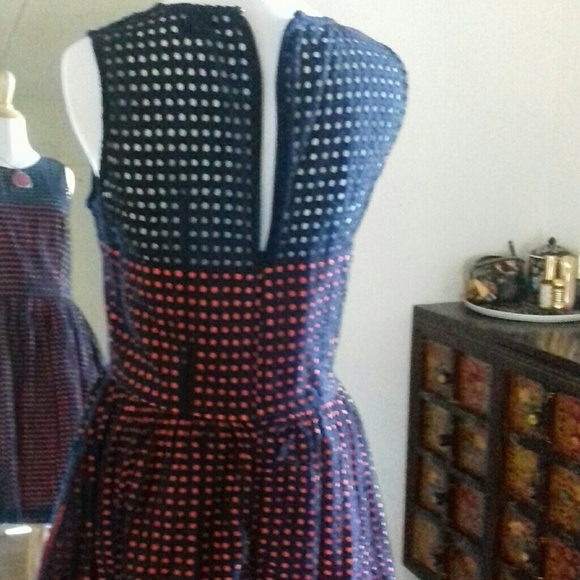 French Connection Blue/Orange Dress, Size 6 - Picture 3 of 6